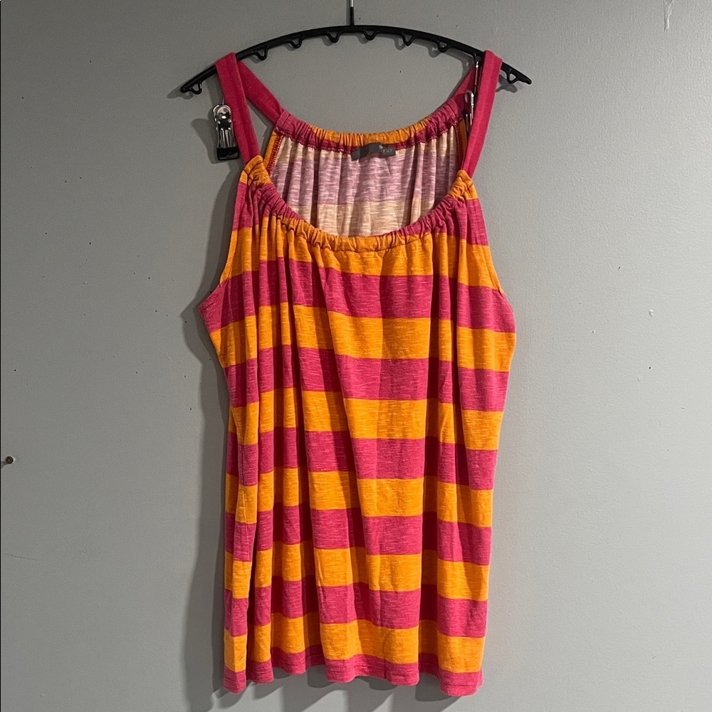 Woman’s Smart Set Pink and Orange Striped Tank Top XL